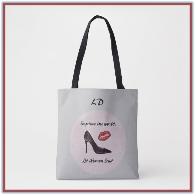 Tote Bag Gris moderne laisse les femmes diriger (Créateur téléchargé)