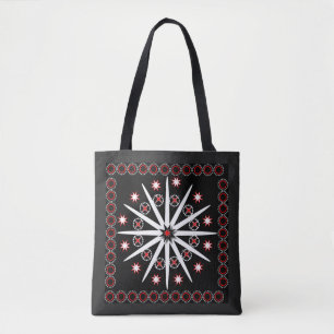 Tote Bag Gris noir rouge gris et blanc