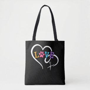 Tote Bag Gros Chien Groomer Coeur animal Grooming