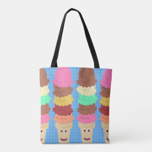 Tote Bag Gros et savoureux cônes de crème glacée colorée