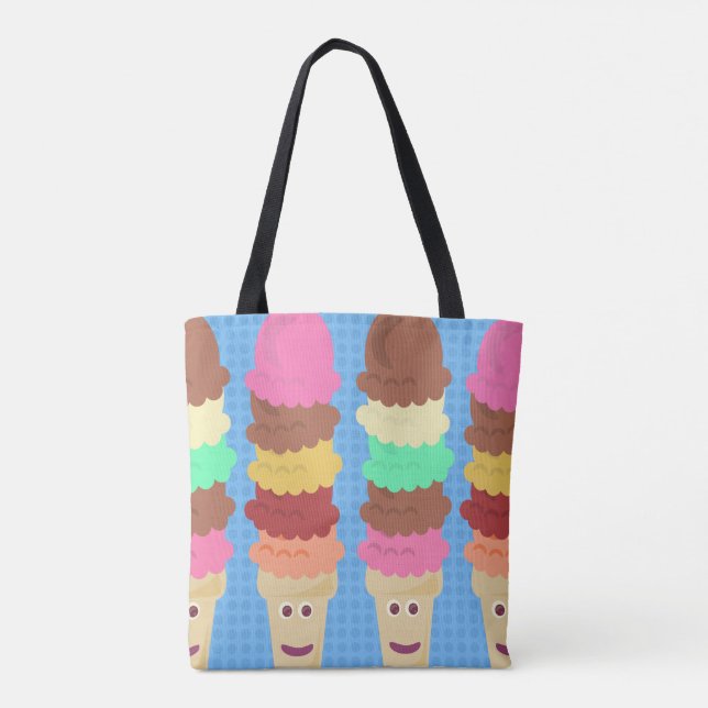 Tote Bag Gros et savoureux cônes de crème glacée colorée (Dos)