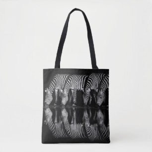 Tote Bag Groupe de zèbres des plaines boivent ensemble la n