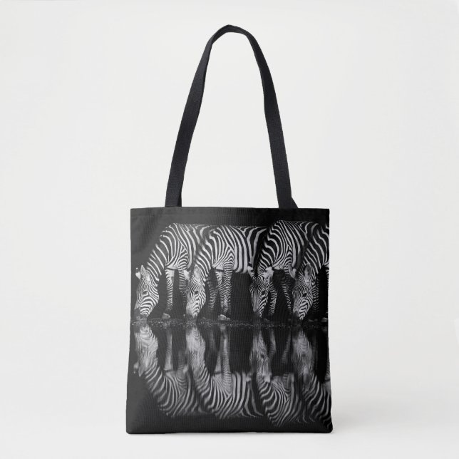 Tote Bag Groupe de zèbres des plaines boivent ensemble la n (Devant)