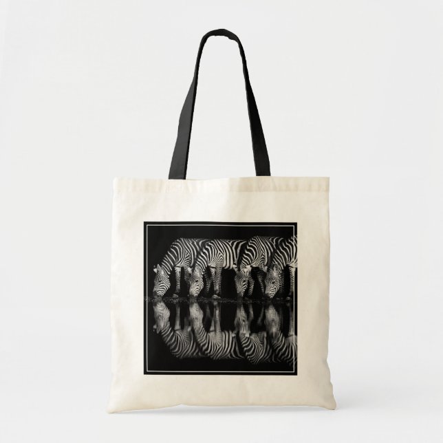 Tote Bag Groupe de zèbres des plaines boivent ensemble la n (Devant)