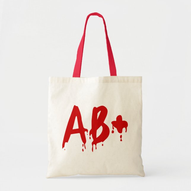 Tote Bag Groupe sanguin AB+ Positif #Hôpital d'horreur (Devant)