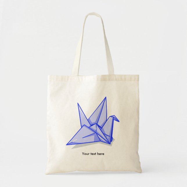 Tote Bag Grue en papier bleu (Devant)