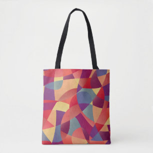 Tote Bag Grunge coloré : Arrière - plan des triangles géomé