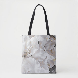 Tote Bag *~* Grunge Rustique Azalea Fleurs Blanc Neutre