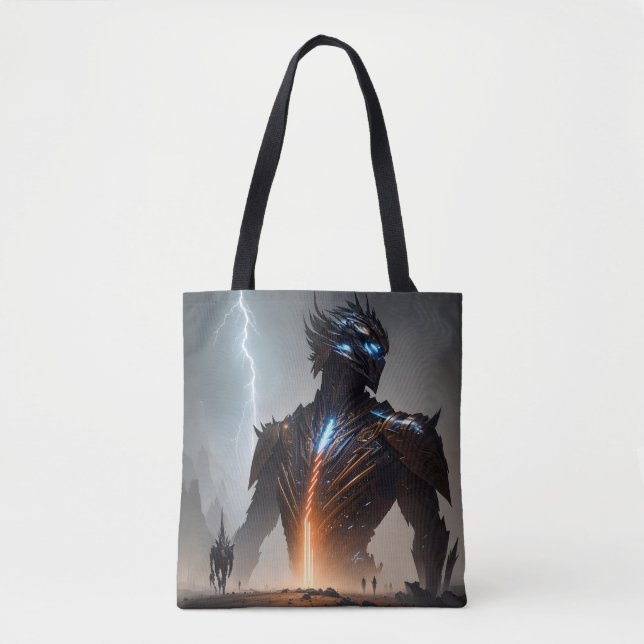 Tote Bag Guerrier Cyborg de la foudre (Devant)