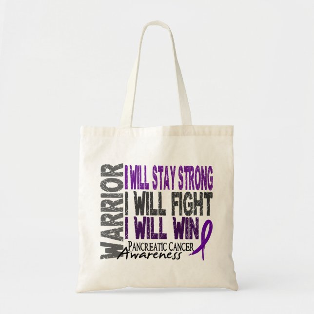 Tote Bag Guerrier de Cancer pancréatique (Devant)