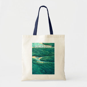 Tote Bag Guinée Bissau Illustration Voyage Art Vintage