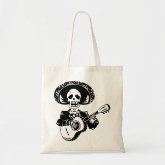 Tote Bag Guitare jouant le jour du squelette mort