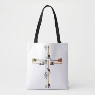 Tote Bag Guitare Lover Cadeau de Croix de Guitare