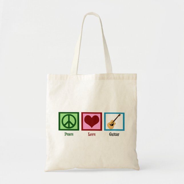 Tote Bag Guitare Peace Love (Devant)