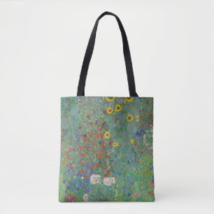 Tote Bag Gustav Klimt - Jardin de campagne avec tournesols