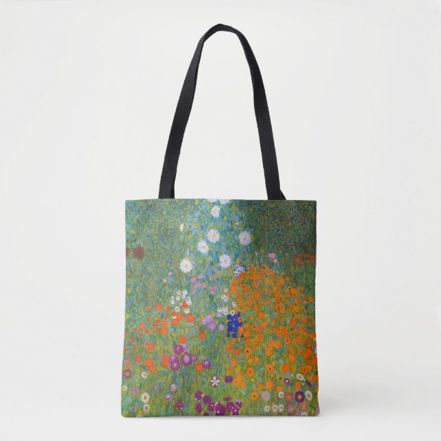 Tote Bag Gustav Klimt - Jardin des fleurs (Devant)