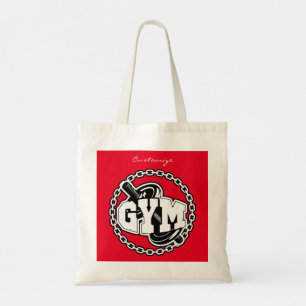 Tote Bag Gym Barbell Logo Thunder_Cove
