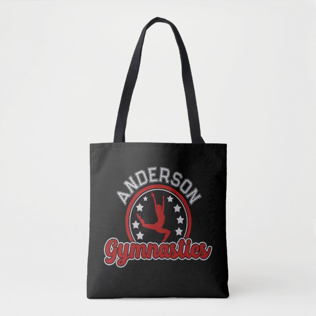 Tote Bag Gymnastique AJOUTER LE NOM Gymnaste Vault Floor At (Devant)