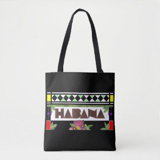 Tote Bag HABANA Tissu Impression de verre noir