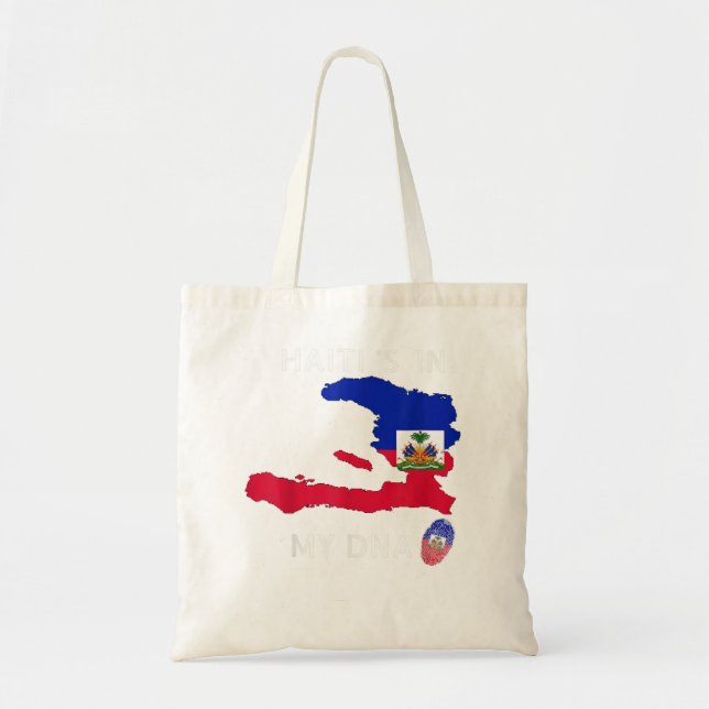 Tote Bag Haïti est dans mon ADN drapeau haïtien jour Fierté (Devant)