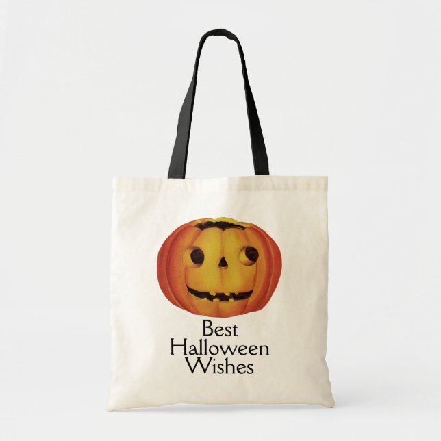 Tote Bag Halloween à l'ancienne, Citrouille (jack-o'-lanter (Devant)