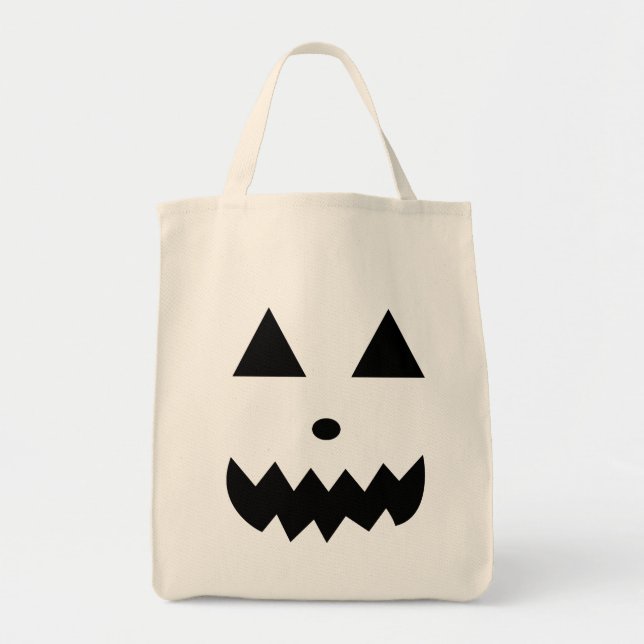 Tote Bag Halloween à visage Citrouille mignon (Devant)