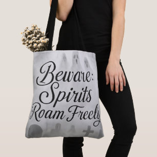 Tote Bag Halloween Attention aux Esprits qui Errent Libreme