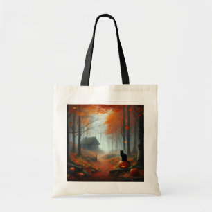 Tote Bag Halloween/Automne/Automne/citrouille/chat
