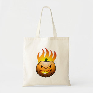 Tote Bag Halloween avec Jack O'lantern enflammé