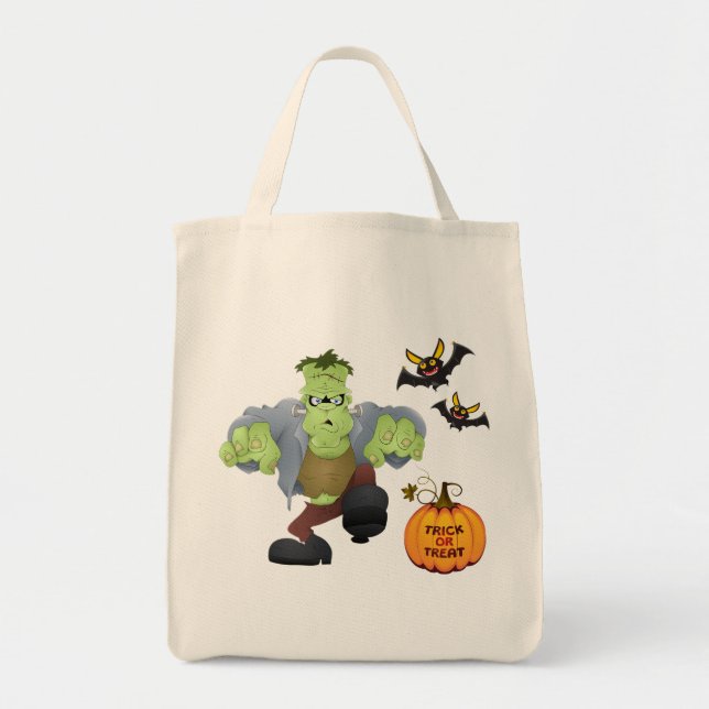 Tote Bag Halloween Bag-Frankenstein (Devant)
