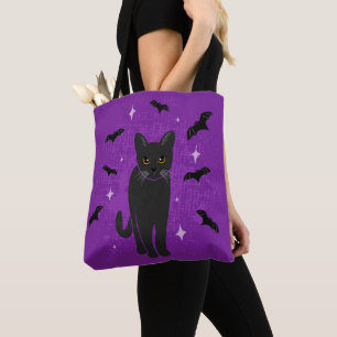Tote Bag Halloween chat noir