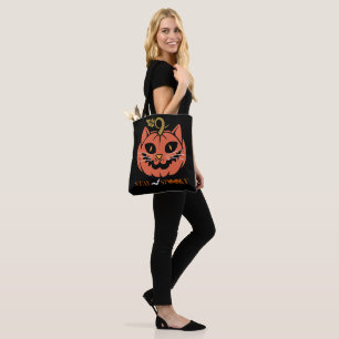 Tote Bag Halloween Chat visage Citrouille, visage Citrouill