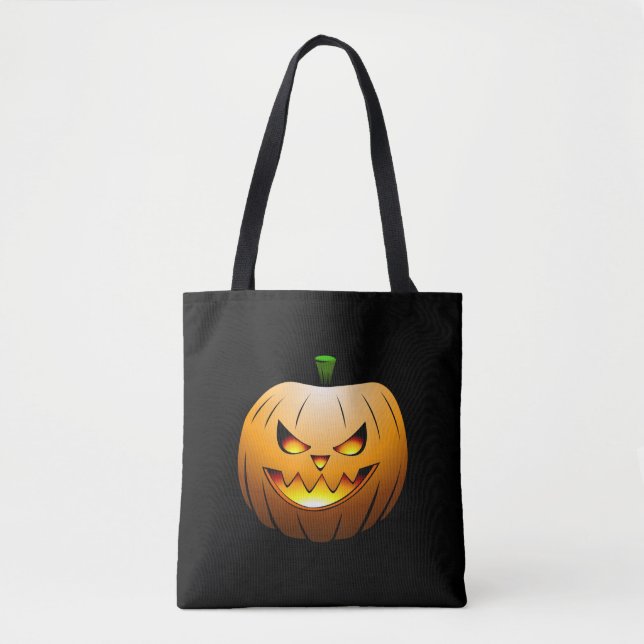 Tote Bag Halloween Citrouille Trick ou traitement (Devant)