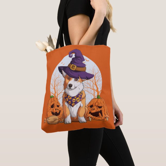 Tote Bag Halloween Corgi (De près)