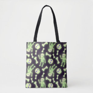 Tote Bag Halloween Cute Éffrayant Squelette brillant Os Crâ