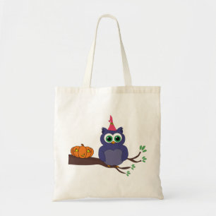 Tote Bag Halloween Cute Owl et un Citrouille