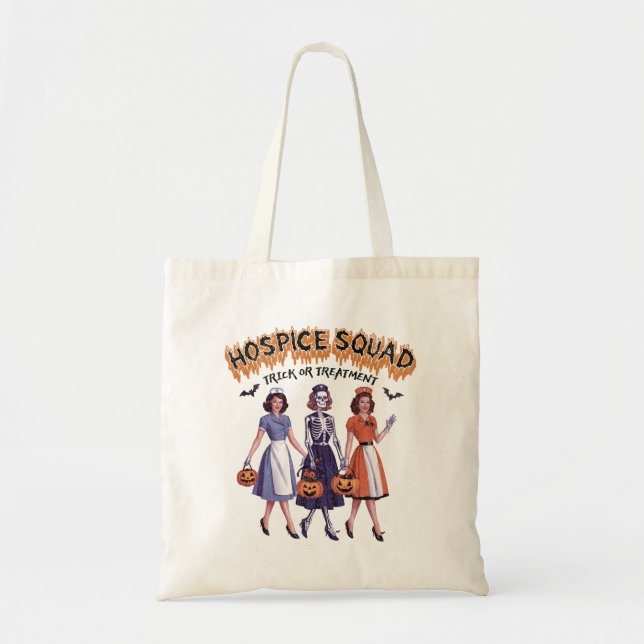 Tote Bag Halloween De L'Équipe D'Hospice Pour L'Infirmière (Devant)