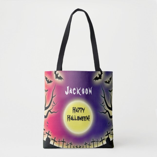 Tote Bag Halloween du cimetière éffrayant (Devant)