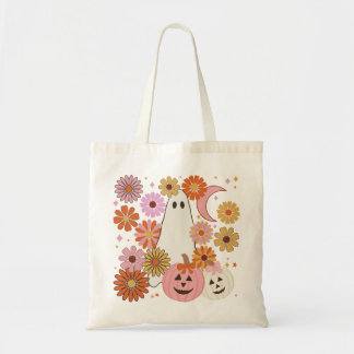Tote Bag Halloween Floral Fantôme Rétro