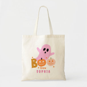 Tote Bag Halloween Ghost Trick or Treat Pink Boo