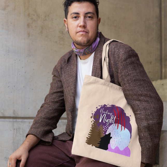 Tote Bag Halloween hurlante nuit sous l'ombre (Halloween Howling Night Beneath the Shadow Tote Bag cover from The Beekeeper Store)