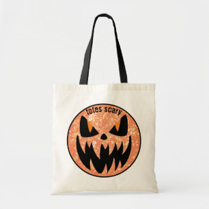 Tote Bag Halloween Jack o' Lanterne noir orange