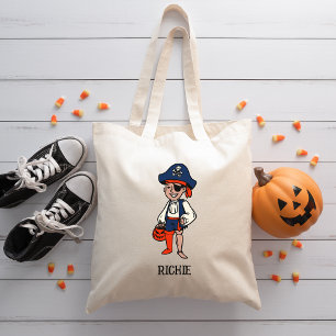 Tote Bag Halloween mignon garçon Pirate Trick ou traiter bo