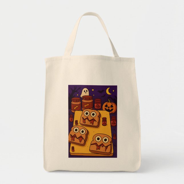 Tote Bag Halloween P&J Sandwich Design (Devant)
