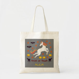 Tote Bag Halloween plus effrayant Unicorn Citrouille chauve