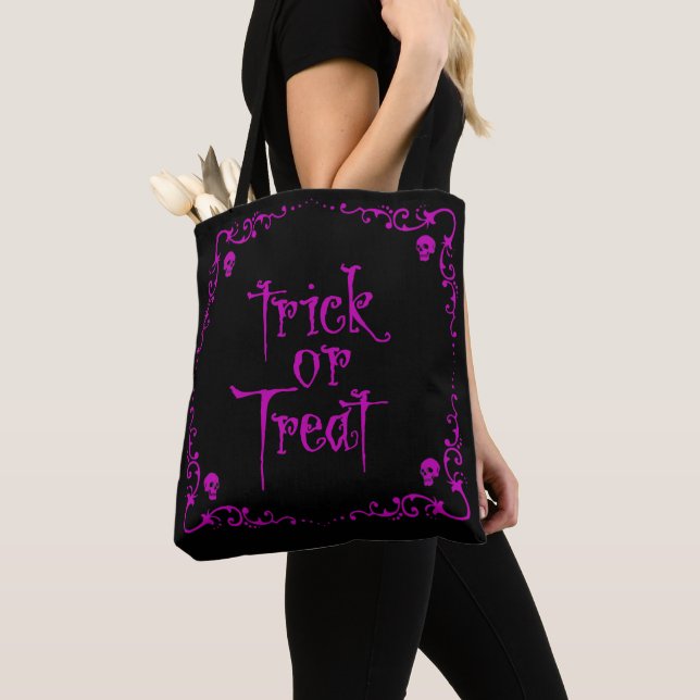 Tote Bag Halloween Poison Purple Trick or Treat (De près)