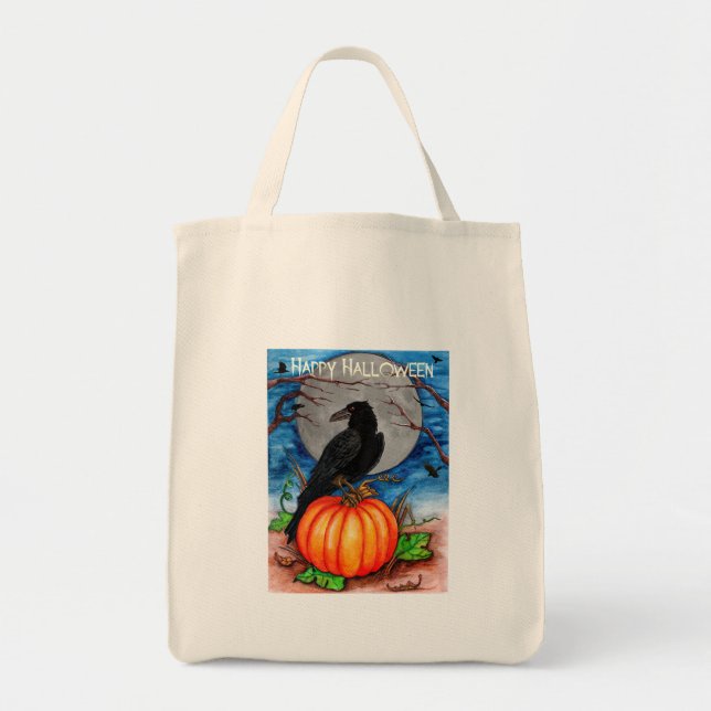 Tote Bag Halloween Raven (Devant)