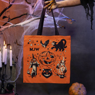 Tote Bag Halloween Rétro Monogrammé