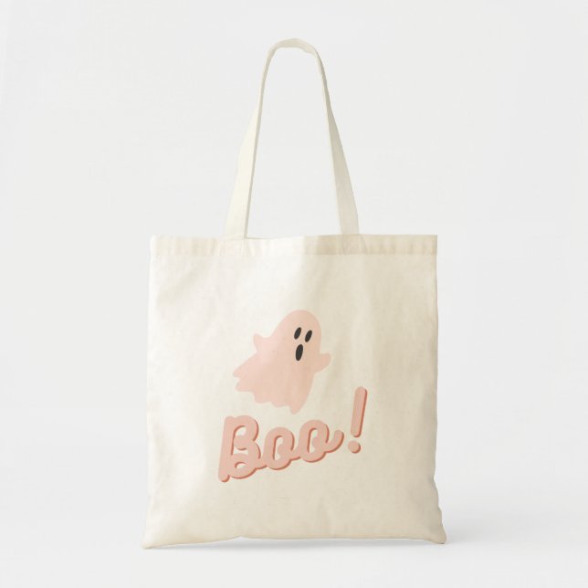 Tote Bag Halloween rose fantôme Boost (Devant)