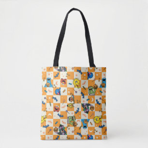Tote Bag Halloween rue Sésame À damiers Motif